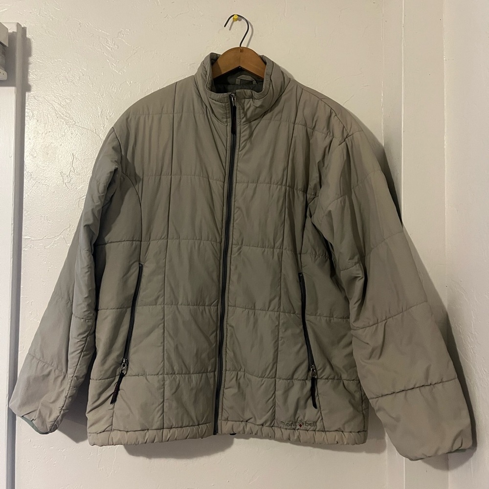 Gray Montbell quilted puffer jacket,  large